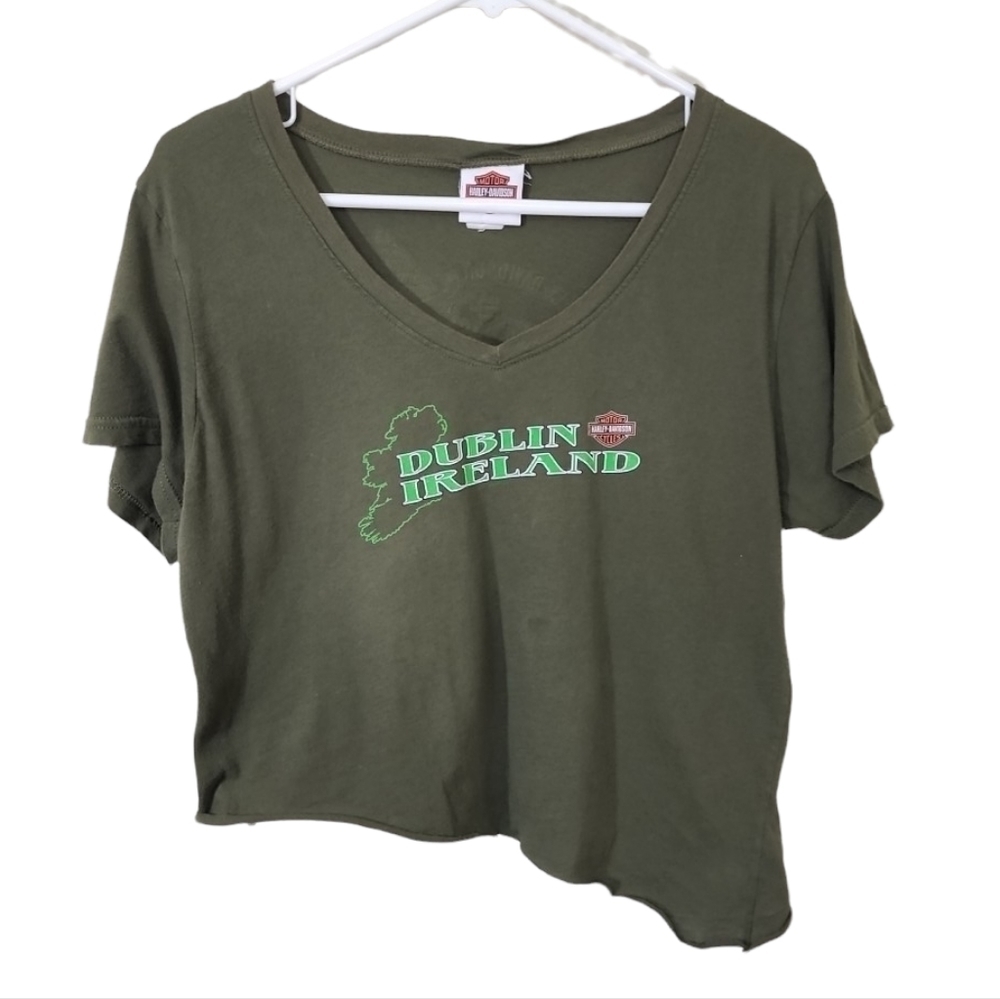 HARLEY Davidson Assermetrical Cropped tee.  Ireland. Size Medium